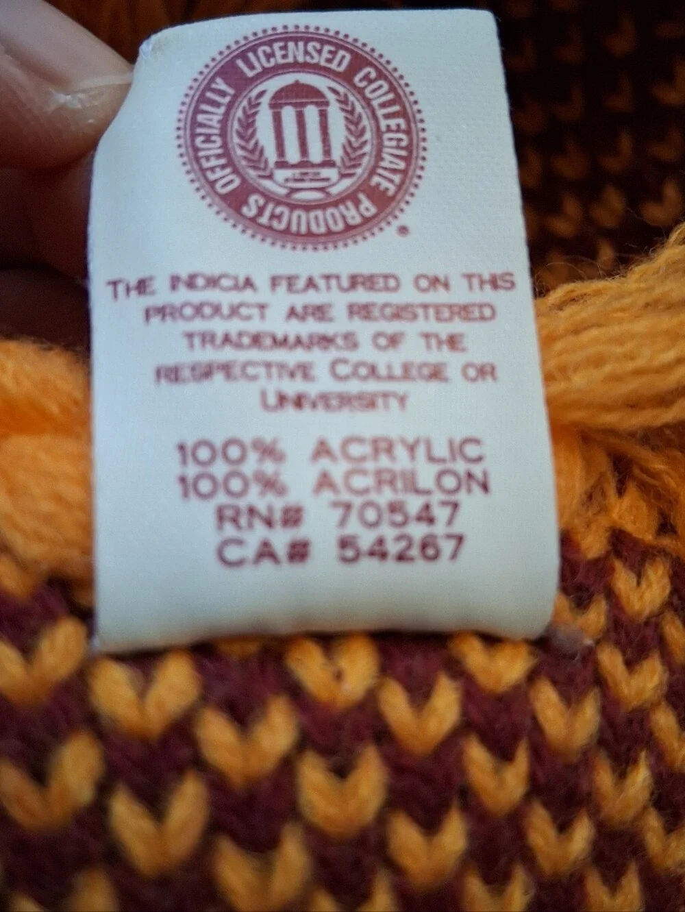 Minnesota Golden Gophers Knit Fan Scarf Fringe Maroon Gold NCAA Logo 47 Brand